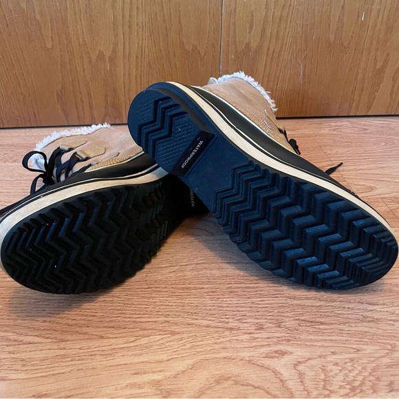 Sorel Tivoli Lace Up Waterproof Mid Calf Women’s Winter Boots Sz 10 Tan & Black - Picture 11 of 15